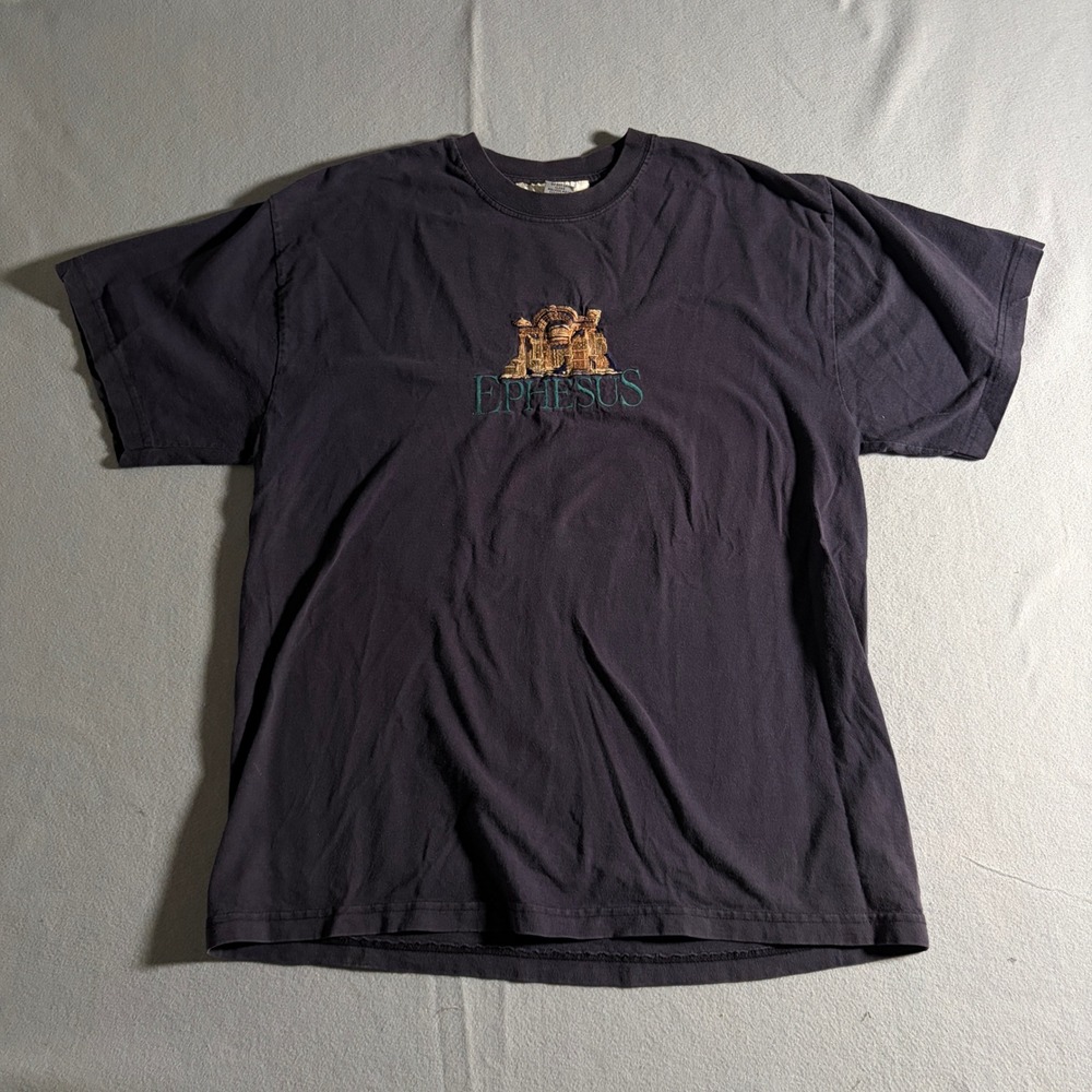 Princess Cruises Ephesus‎ Turkey Embroidered Graphic T-Shirt Mens Large Black